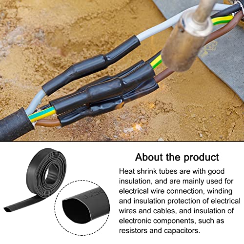 Свиване тръба Rebower 2: 1 За увиване на кабелни тръби, [за защита на електрическата изолация] - диаметър 10 мм / 10 метра / Черен