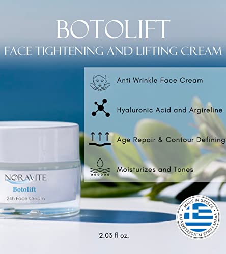 Noravite Botolift Face Tightening and Lifting Cream - Крем за лице против бръчки с хиалуронова киселина и Аргирелином | Възстановява възраст и определя контур | Овлажнява и тонизира | Произ