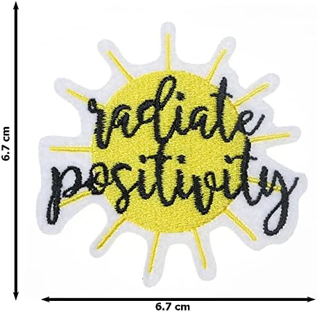 JPT - Radiate Положителни Вибрации, Бродирана Апликация Слънце, Гладка /Sew-на Ивици, Иконата с Хубаво Лого, Нашивка на Жилетка,