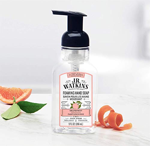 Пенящееся сапун за ръце J. R. Watkins с дозатор-шум, Хидратиращи пяна за измиване на ръцете, Напълно Естествен, Без алкохол,