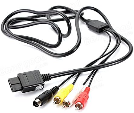 Видео Av кабел - S-Video Av кабел - 6-крак AV кабел S-Video AV TV за Super Gamecube 64 NGC N64 (телевизионен Av кабел)