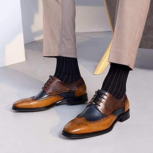 Мъжки Модел Обувки-Oxfords с перфорации тип Броги От естествена Кожа, дантела, Оксфордские обувки-Дерби