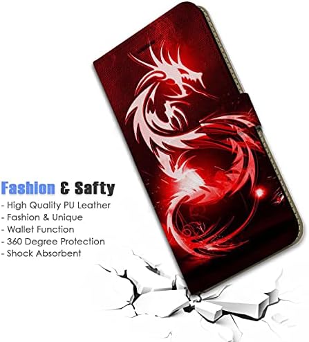 за Samsung Note 9, за Samsung Galaxy Note 9, Дизайнерски Калъф-портфейл с панти капак за телефон, A24317 Red Dragon 24317