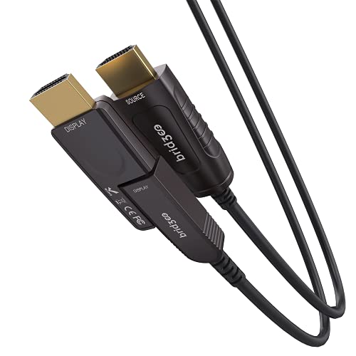 Оптичен кабел BRIDGEE HDMI 2.0, ultra-висока скорост на свидетелството за авиационен оператор Поддържа 18 Gbit/с 4K @ 60Hz Dynamic HDR 10, eARC, HDCP2.2, 4: 4: 4 (33 фута)