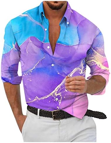 ayaso мъжки ежедневни ризи в клетка с дълъг ръкав, блузи с висока яка и копчета, блуза голям размер, приталенная риза обичайното