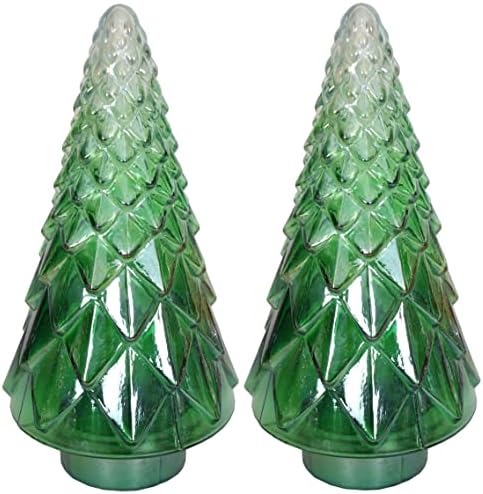 Комплект плот за елхи от 2-те Инкрустирани Ртутных стъкла 6 W x 12В Зелен цвят Омбре