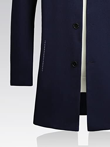 Якета POKENE за мъже, Мъжки Якета, 1 бр., с наклонени джобове, Однобортное на Козината, без Пуловери, Якета за мъже (Цвят: тъмно синьо Размер: X-Large)