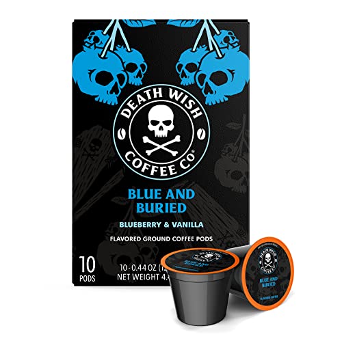 Кафе шушулки DEATH WISH COFFEE в една порция - Допълнителна доза кофеин - Blue and Buried: Кафе шушулки с вкус на боровинка и