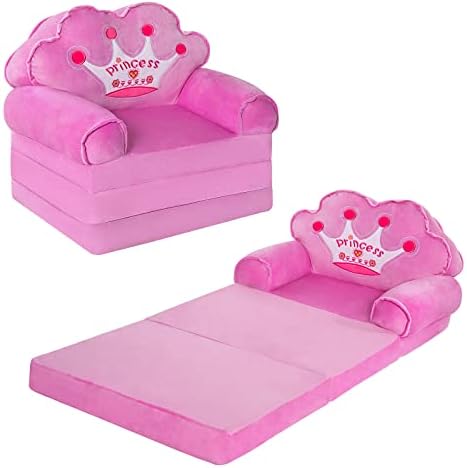 Сгъваем детски разтегателен MOONBEEKI, Сгъваем стол на Принцеси за деца от 1-3 години, Разтегателен диван за деца, Сгъваемо