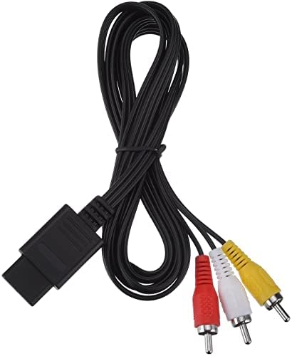 2 Комплекта Композитен AV кабел с дължина 2,5 M, съвместим с Nintendo 64 N64, Super Nintendo SNES, Gamecube GC