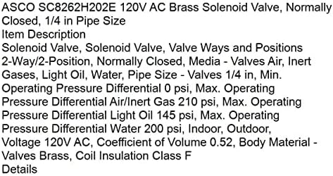 За вас - Sc8262h202e Електромагнитен клапан ac напрежение 120 В, нормално затворен, с диаметър на тръбата 1/4 инча