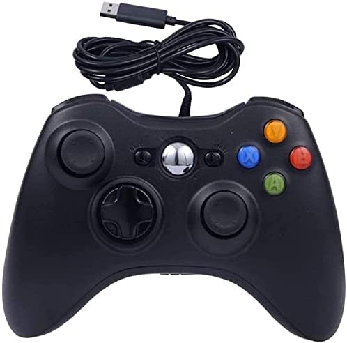 HYK Gamepad Геймпад Lowral Жичен джойстик за Игри и конзоли Xbox 360 Геймпад, джойстик контролер Joy Pad (Цвят: бял) (черен)