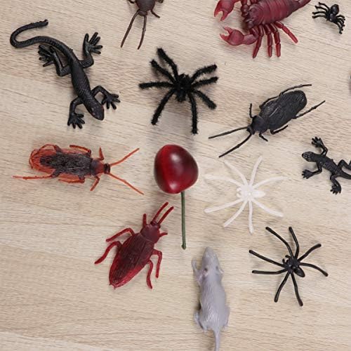 STOBOK Пластмасови Реалистични Бръмбари, Паяци, прилепи, Хлебарка, Играчки-Насекоми за Украса на парти в чест на Хелоуин, Смесен