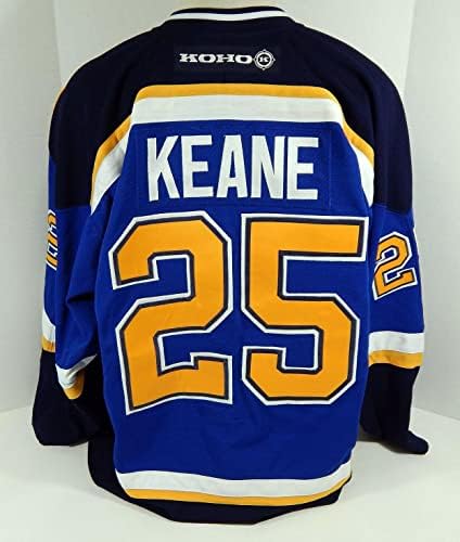 2001-02 Сейнт Луис Блус Майк Кин #25, Използван в играта Синя риза DP12131 - Използваните в играта тениски НХЛ