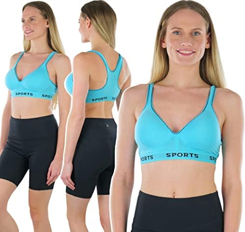 Дамски опаковка ToBeInStyle от 6 Ярки спортни сутиени със спортен логото на долната лента