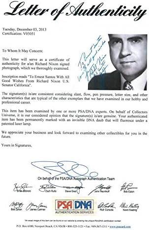 Президент Ричард Никсън, Сенатор на САЩ Подписа Истинска снимка 8X10 PSA/DNA #V03051