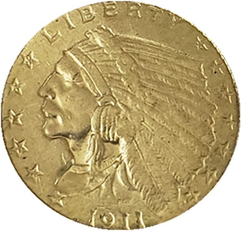 QINGFENG Старинни Занаяти 4 Различни години Главата на американския Индианец 2,5 Цента Златна Монета 1908 ~ 1911