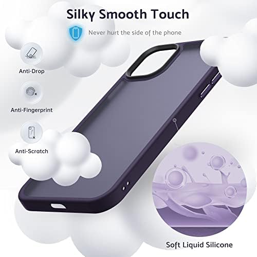 Anqrp Предназначени за своята практика iPhone 11 Pro, [Поддържа безжична зареждане] Мек силиконов Тънък калъф със защита от надраскване за iPhone 11 Pro 5,8 инча, тъмно лилаво