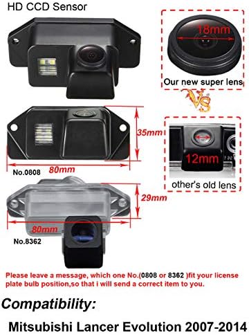 HDMEU HD Цветен CCD Водоустойчива Камера за обратно виждане на автомобила, Камера за задно виждане с ъгъл на видимост 170 ° за Mitsubishi