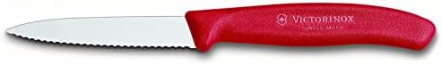 Victorinox, Черно 3,25-Инчов Швейцария Класически Нож за почистване на зеленчуци с Зазубренной Кант, на Върха на Копието, Черен, 3,25