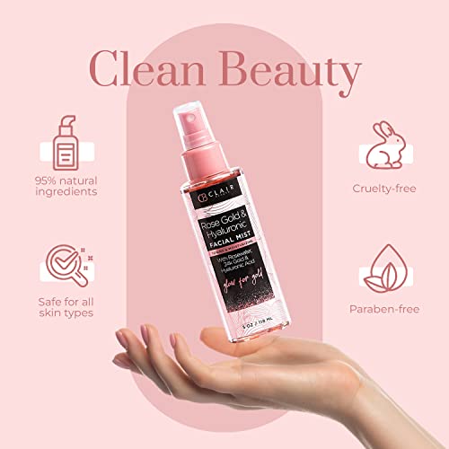 Clear Beauty (по-Рано Clair) Розово злато и хиалуронова киселина за лице - Хидратира кожата, облекчава зачервяване, балансират и тонизира Спрей за лице - Жесток корейски гриж