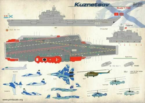 Печат в мащаб 700-001 - 1/700 на руския Самолетоносач Адмирал Кузнецов, Стикер