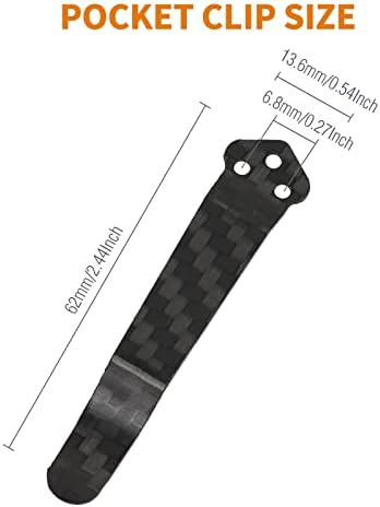 Луксозен Скоба за смяна на ножове, изработени от въглеродни влакна - 2 Броя, 3-Луночный скоба за дълбоки джобове за носене от Титанова сплав Отзад с винтове за Spyderco ФП