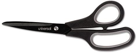 Универсална Промишлени Ножици с Карбоновым острие, Дължина 8 см, дължина на рязане 3,5 инча, Черно / Сива права дръжка