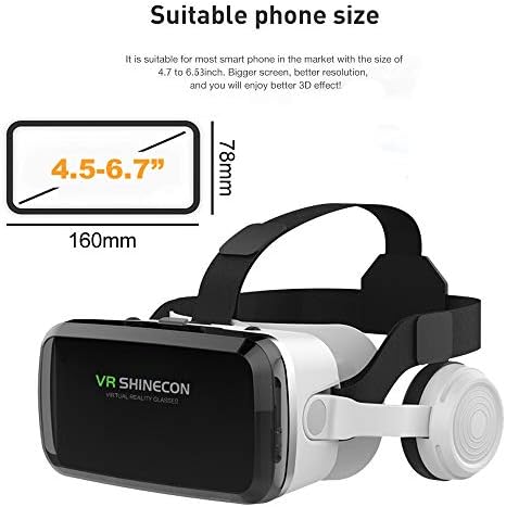 Слушалки виртуална реалност Shinecon, Слушалки виртуална реалност VR 3D филми и игри Очила за виртуална реалност Очила, съвместими