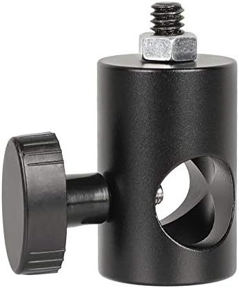 Определяне на глава фонарного стълб CAMVATE 16 мм + Супер Клип с мини-Топка винт + Закопчалка за ремонти поставка Въртящ се на 1/4 -20 Мини-Топка на главата