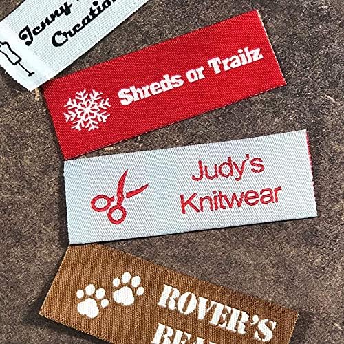 Тъкачи на етикети Незаменими Тъкани Sew тагове за Шиене, Плетене, Бродерия и малки предприятия (100 Етикета)