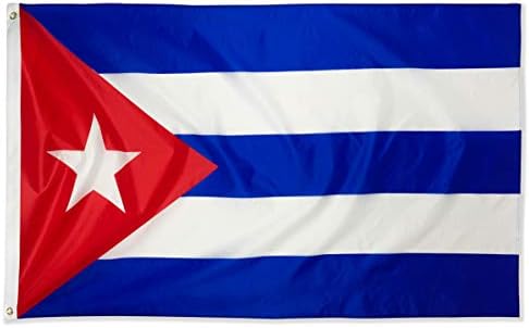 ФЛАГ DANF Флаг Куба 3x5 Фута Полиестер Кубински Национални Знамена Полиестер с Медни Втулками 3 X 5 Метра