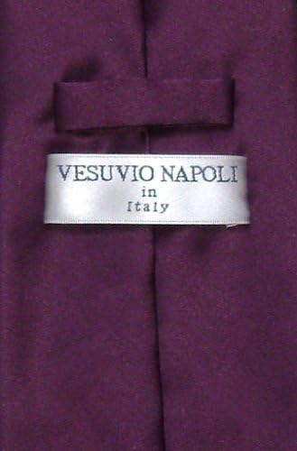 Вратовръзка Vesuvio Наполи Обикновен, БАКЛАЖАННО-ЛИЛАВО, Мъжка Вратовръзка на шията