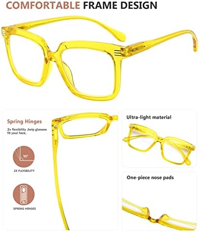 Eyekepper, 5 опаковки квадратни очила за четене за жени, ридеры в голяма рамка