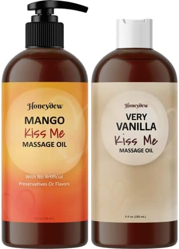 Сладки и Чувствени масла за Масаж за двойки - Масла за романтичен масаж на цялото тяло с манго и Ванилия и масло от сладък бадем