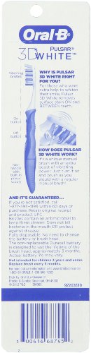 Четка за зъби Oral-B Pulsar 3D White Advanced Vivid Средна, цветове могат да се различават (опаковка от 3 броя)