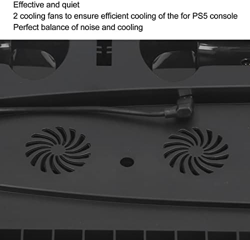Вертикална Охлаждаща поставка, която е Съвместима с конзолата PS5, Зарядно устройство с две контролери за PS5, Всмукване на вентилатора-охладител
