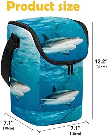 Дамски Чанта за обяд GUEROTKR, Кутия за Обяд за мъже, Мъжки Кутия за Обяд, океански животински рибено синьо модел