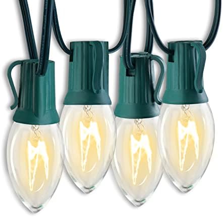 C9 Коледни светлини на открито, който да бъде Одобрен от UL Зелена Тел 50 метра E17 Прозрачни Лампи с нажежаема Жичка Украса