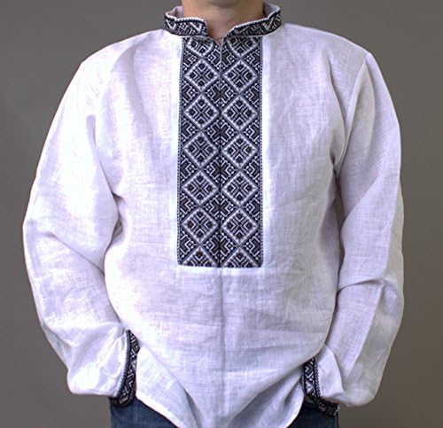 Разпродажба на Деня на бащата Комплект от 2 Вышиванок Мъжки Бяла Бельо Риза С Украинската Бродерия Сватба, Ръчно изработени XL
