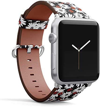Съвместим с малки Apple Watch 38 мм, 40 мм 41 мм (всички серии) Кожена каишка за часовник Каишка Гривна с адаптери (Цветове Лайка