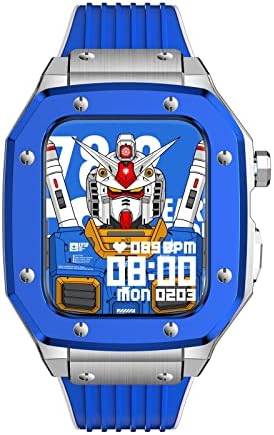 Калъф за часа от сплав DZHTUS за iWatch серия SE, калъф за Apple Watch серия 8 7 6 5 44 45 мм, Луксозен Метален гума комплект за промяна на часа от неръждаема стомана, аксесоари (Цвят: 10
