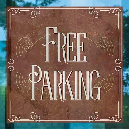 CGSignLab | Стикер на прозореца Безплатен паркинг - Викторианската карта | 12 x12