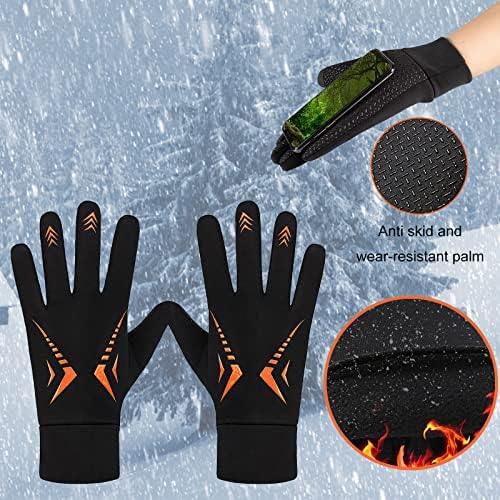 Qvkarw Screen Sports Флисовые Топли ръкавици-Улични ръкавици, ръкавици за бягане с неплъзгащи ветрозащитной защитени, водоустойчиви Топли