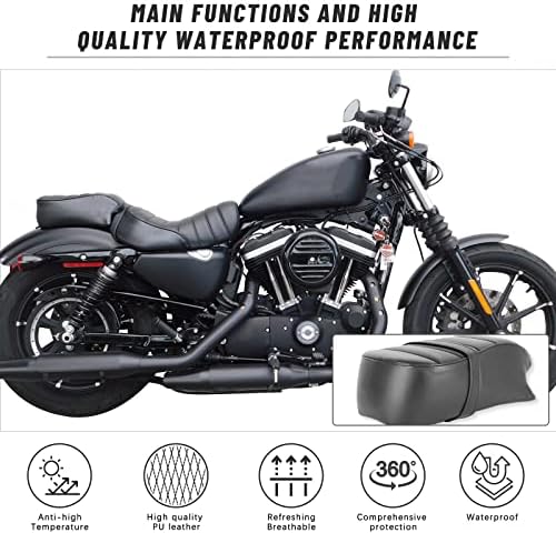На задната седалка за пътника мотоциклет е подходящ за модели на Harley Davidson -2022 Sportster Iron 883 XL883N (Черно-Пътнически)