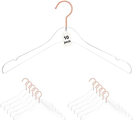 Акрилни закачалки (Розово злато), Закачалки за дрехи от бутикового Прозрачен люцитового Плексиглас Премиум-клас