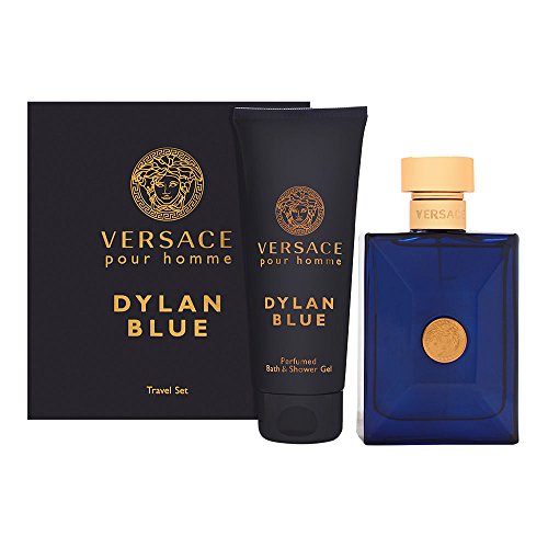 Подаръчен комплект Versace Дилън Blue от 2 теми За мъжете (3,4 Спрей за тоалетна вода /3,4 Спрей за парфюмерийната вода за вана и душ гел)