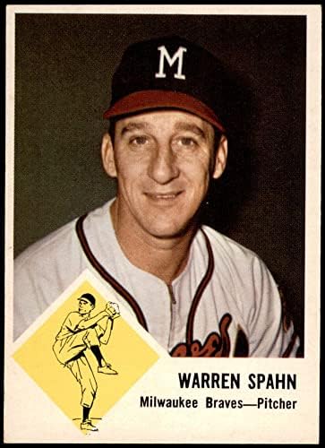 1963 Fleur # 45 Уорън Спан Милуоки Брейвз (бейзболна картичка) EX/MT Braves