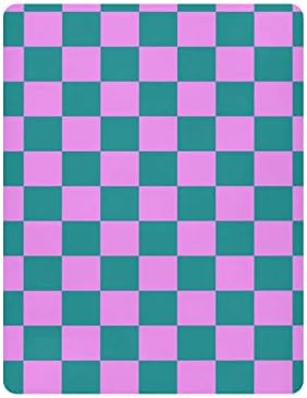UMIRIKO Green Purple Checkboard Pack n Play Бебешки Кърпи за игри, Мини-Ясла за Момчета И Момичета, Калъф за Плейър 20245483