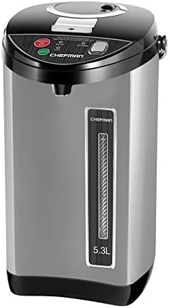 Електрическа Тенджера за топла вода Chefman с Бутони за автоматично и за ръчно подаване, 5,3 Л / 5,6 Qt / 30+ Чаши и Компактно чекмедже